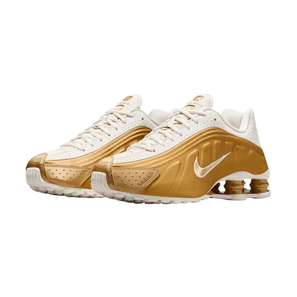 Size 8.5 Women- Nike Shox R4 Soft Pearl Metallic Gold NEW AR3565-010